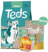 2,5kg + 12x150 gr + 100 gr Teds hondenvoer droog, natvoer & snacks small breed & cranberry