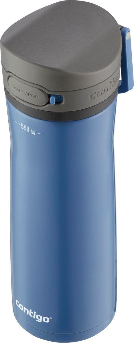 Contigo Jackson Chill drinks bottle, large BPA-free stainless steel water bottle, 100 % leakproof, keeps drinks cool for up to 24 hours; insulated bottle for sports, cycling, jogging, hiking, 590 ml | Blue Corn thumbnail 4