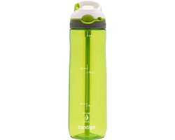 Contigo Ashland Autospout Waterfles met rietje | Grote BPA-vrije Drinkfles van 720ml | Sportfles | Lekvrije Drinkfles | Ideaal voor School, de Sportschool, Fiets, Hardlopen, Wandelen | Citron