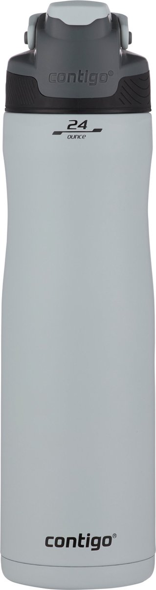 Contigo ashland chill drinkfles met rietje, grote bpa-vrije roestvrijstalen waterfles, thermosfles lekvrij, houdt dranken tot 24 uur koel; voor sport, fietsen, joggen, wandelen, 720 ml | macaroon