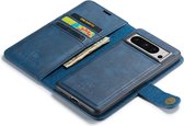 Geschikt voor DG Ming Google Pixel 8 Pro Hoesje Retro Wallet Book Case Blauw