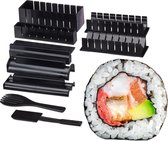 relaxdays sushi set - sushimaker - DHZ - spatel - rijstlepel - sushi starter set - zwart