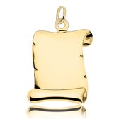 Juwelier Zwartevalk 14 karaat gouden perkamentrol hanger 14.101.008