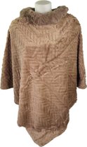 Qischa® - Dames Poncho - Mantel - Winter poncho - One size - taupe