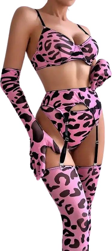 Sexy Leopard lingerie set - Small