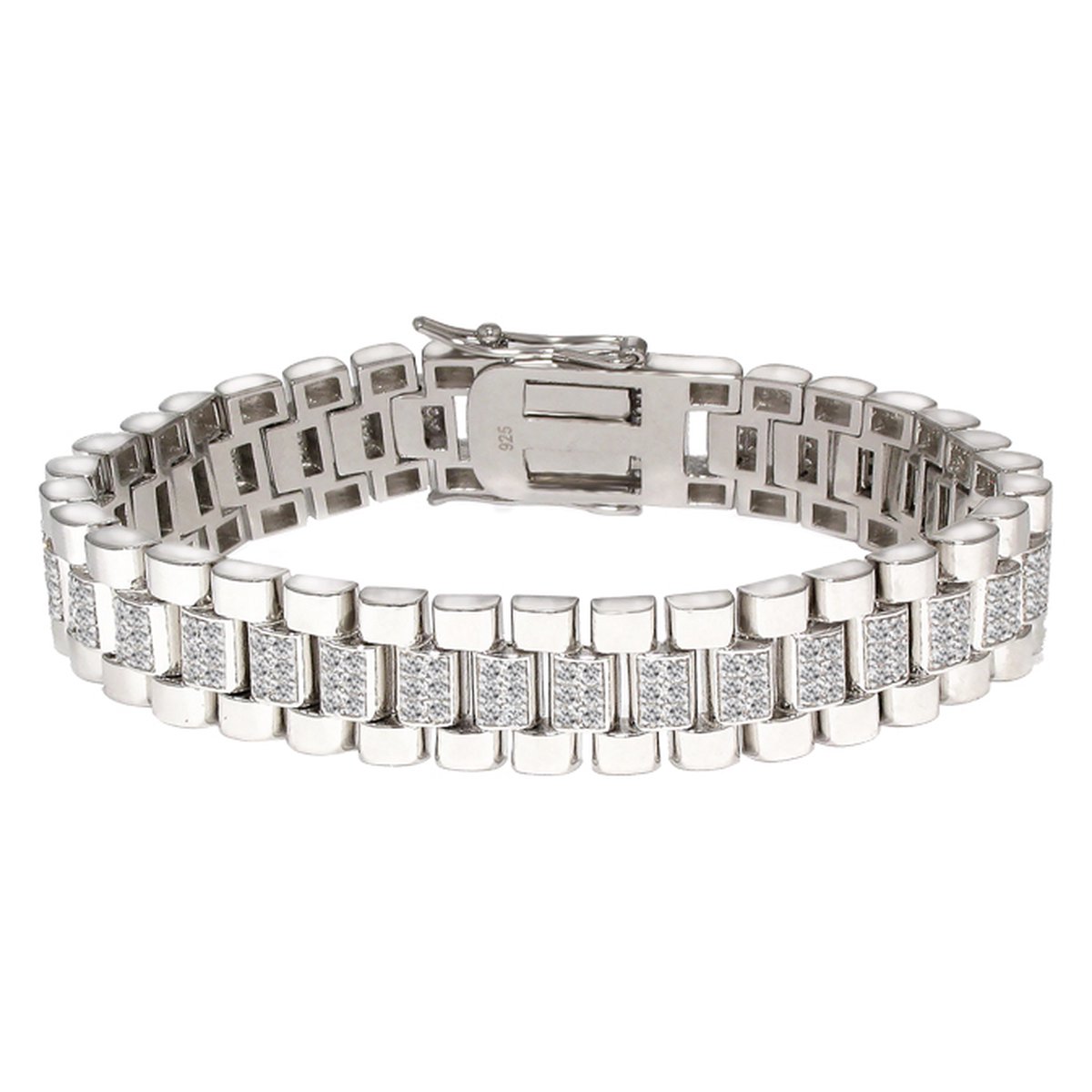 Juwelier Zwartevalk - Zilveren (gerhodineerd) armband met zirkonia 23.331-12/19cm-