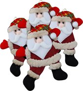 Schattige kerstman kerstpop - 4 stuks! - kerstpop voor in de kerstboom - kerstornament - kerst plushie - kerstpop voor in de kerstkrans - kerstversiering
