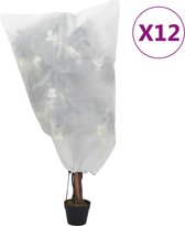 vidaXL - Plantenhoezen - met - trekkoord - 12 - st - 70 - g/m² - 0,8x1 - m