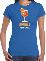 Bellatio Decorations Apres ski t-shirt dames - aperol supertoll - blauw - wintersport -aperol spritz M