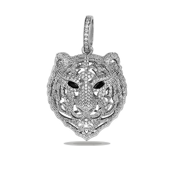Juwelier Zwartevalk zilveren (gerhodineerd) tijger hanger - 24.167