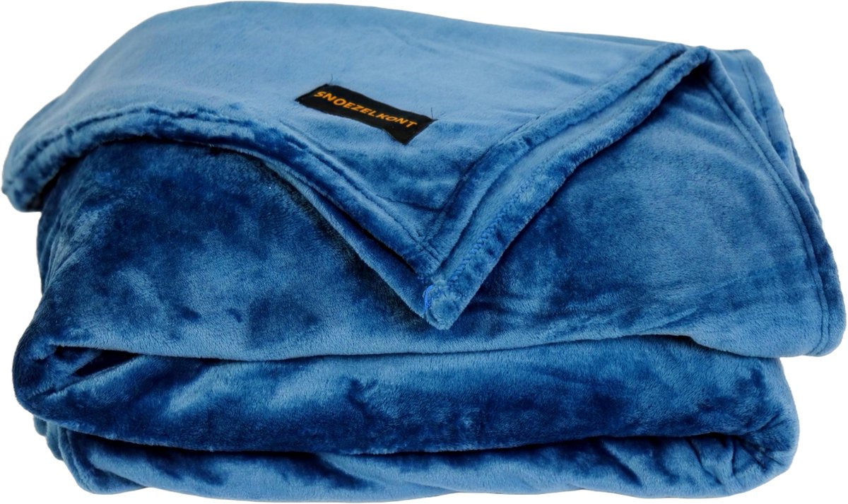 Denim Blauwe XXL Fleece Deken 300x300 cm - Stijlvolle, Grote Deken voor Gezelligheid