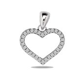 Juwelier Zwartevalk zilveren (gerhodineerd) hart hanger - 24.192