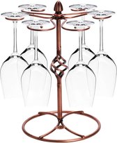 Wijnglashouder, tafelglasframe met 6 wijnglasstandaards