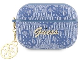Guess 4G PU Leather Case - Apple Airpods Pro 2 (2e gen) - Blauw