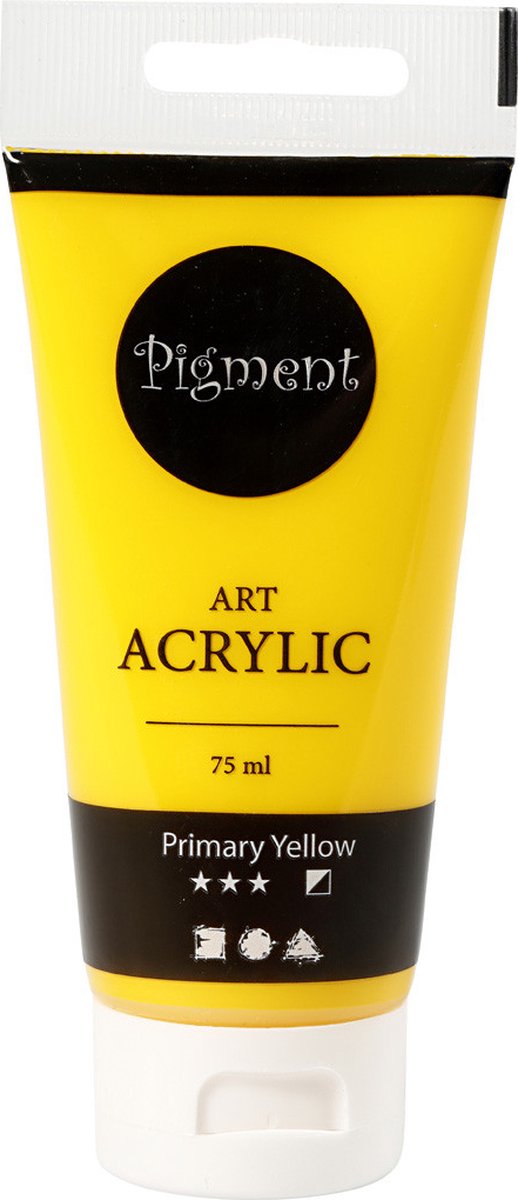 Acrylverf - Primary Yellow - Semi-dekkend - Pigment Art - 75 ml