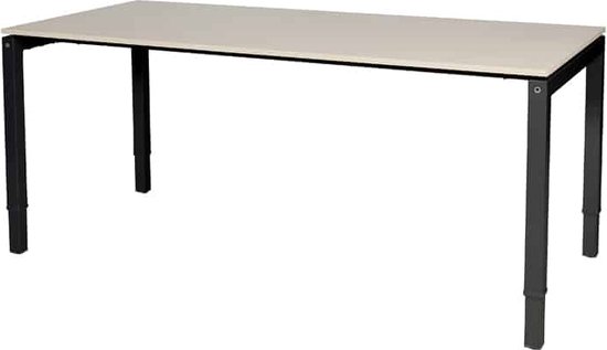 Verstelbaar bureau - Slinger 200x80 Eiken - zwart frame