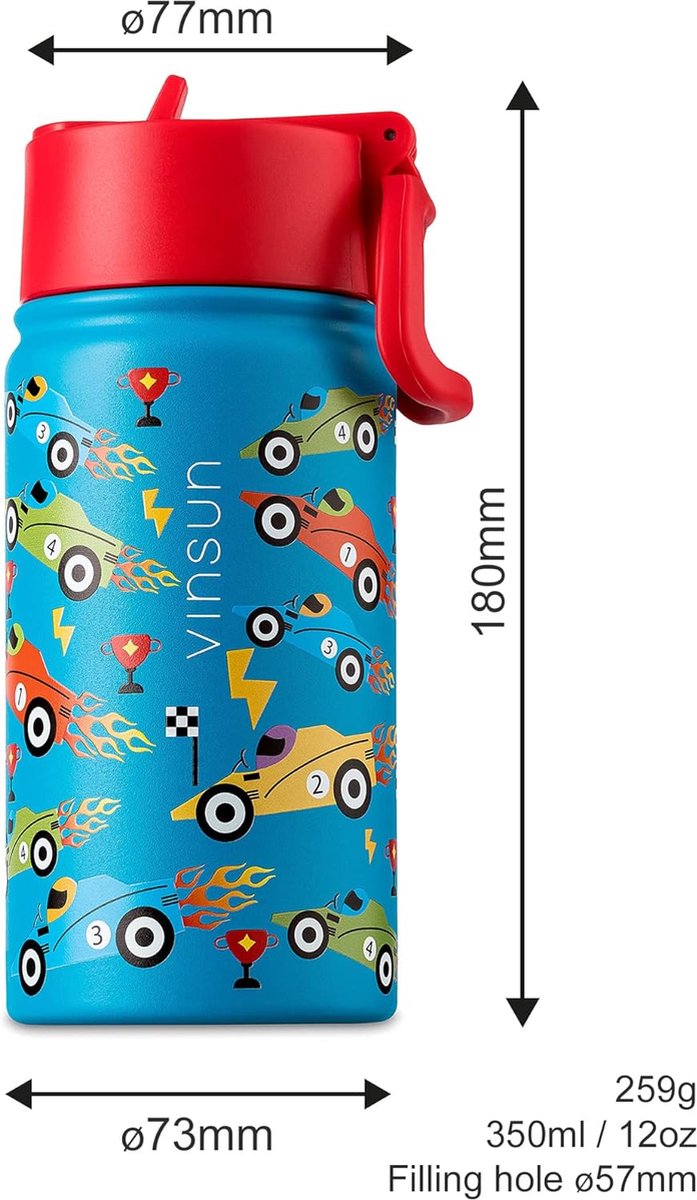 Simple Modern Kinderwaterfles met rietje | Geïsoleerde roestvrijstalen herbruikbare beker voor school, meisjes, jongens | Summit Collection | 530ml | Chloe Floral