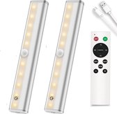 2 Stuks - Onderbouwverlichting - Druklamp - Kastverlichting - Keukenverlichting LED - Incl Afstandsbediening - Oplaadbaar - Warm en Koud Licht