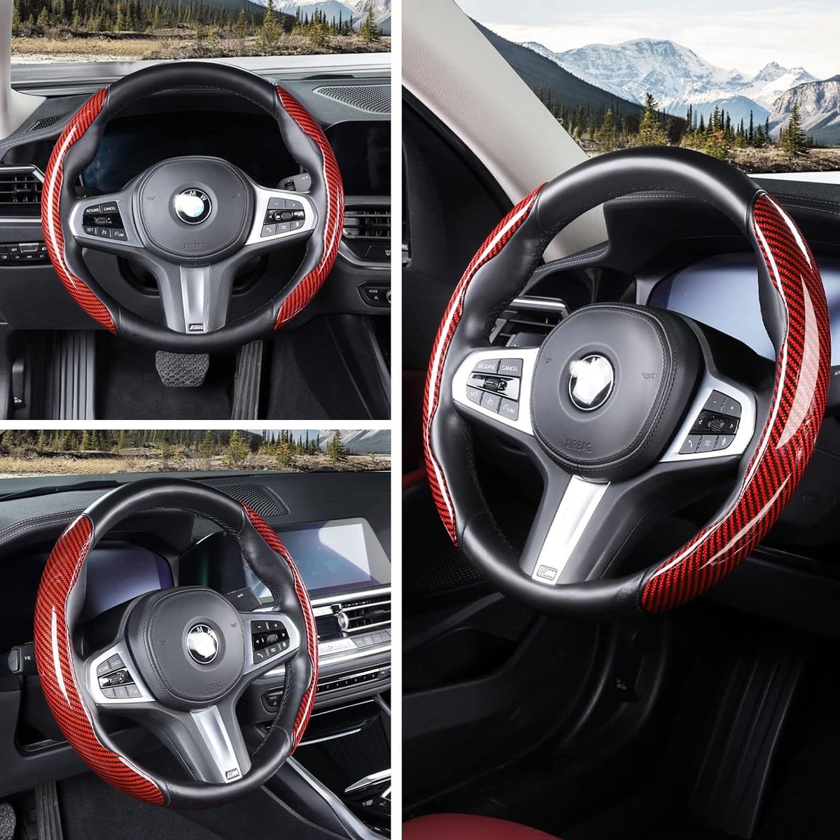 Lot De 3 Housses De Volant En Fibre De Carbone - Antidérapantes