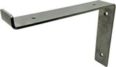 Maison DAM 1x Plankdrager L vorm down - Wandsteun – 30cm – Staal met blanke coating - incl. bevestigingsmateriaal + schroefbit