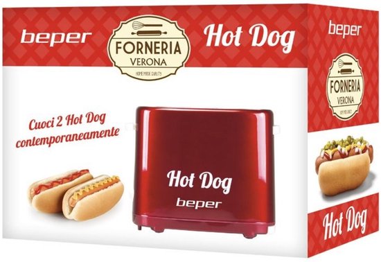 Beper BT.150Y - Hotdog Maker - Hotdog Machine - Hotdog Grill - Hotdog Cooker - Hotdog Roller - 750W - Beper