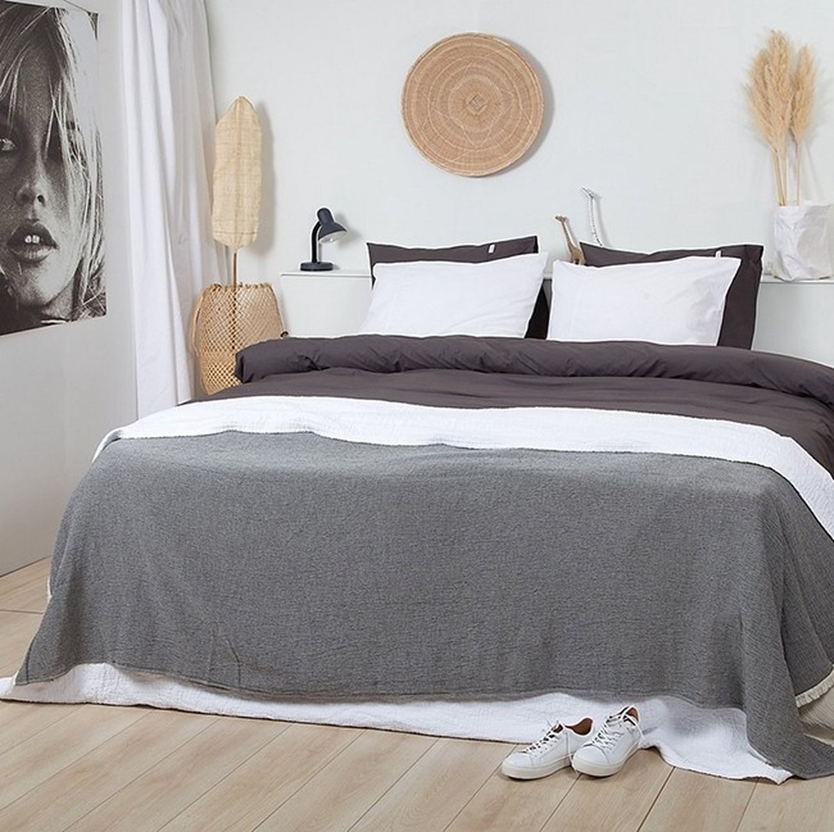 Town & Country Dekbedovertrek Stan Antraciet - Lits-jumeaux (240 x 200/220 cm)