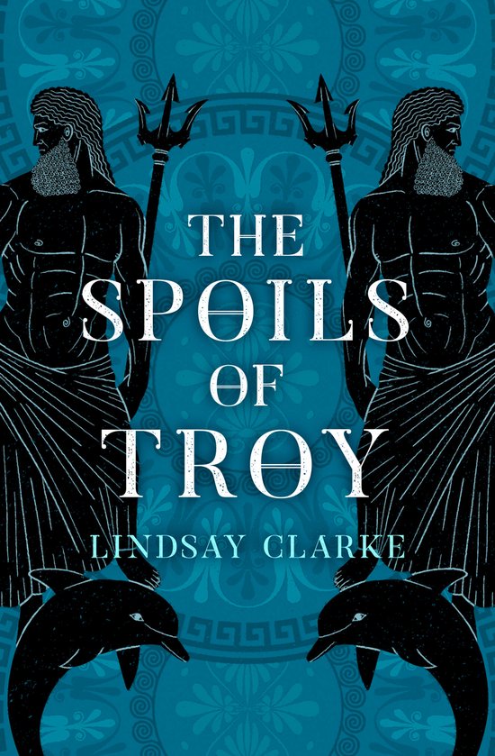 Boekomslag van 'The Spoils of Troy' met twee bebaarde mannen met drietanden en twee dolfijnen.