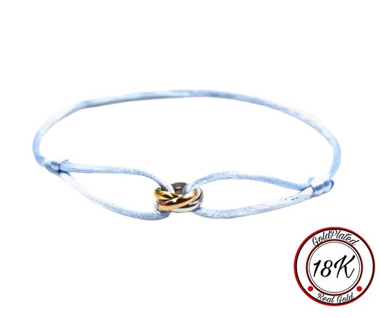 Soraro Tricolor Armband | Baby Blauw | 18K Goldplated | Soraro Armbanden | Cadeau voor haar | Verjaardag vrouw | Vaderdag | Vaderdag Cadeau