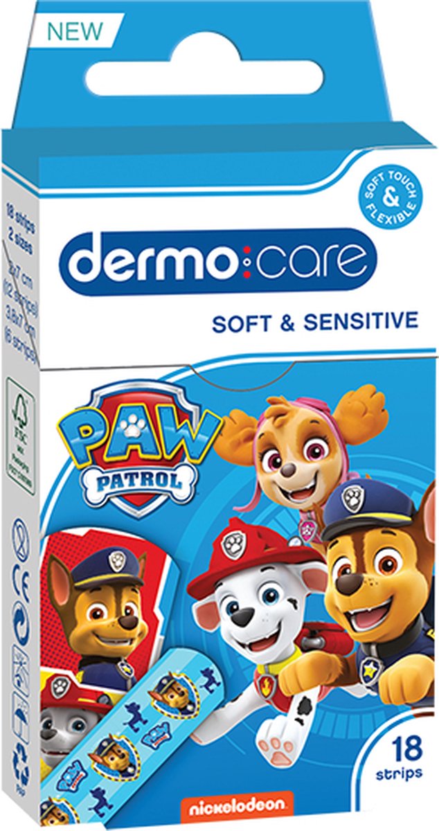 Goedkoopste Dermo Care - Paw Patrol - Soft & Sensitive - Pleisters - 18 stuks