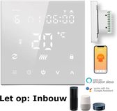 Thermostat Wi-Fi intelligent | Chauffage par le sol électrique | Infrarouge | Carré | Blanc | 16 ampères | 4 fils | 90-240V