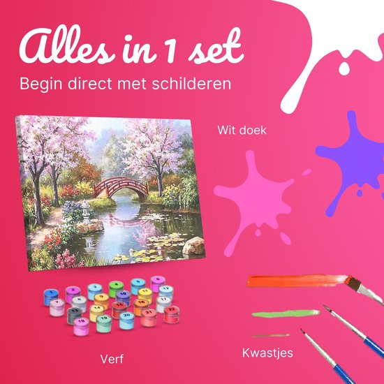 SULISO Schilderen op nummer, kinderen, volwassenen, dieren, moeder en kind, doe-het-zelf olieverfschilderij, kreukvrij canvas, 4 houten borstels en hoogwaardige acrylverf, cadeau, 40 x 50 cm