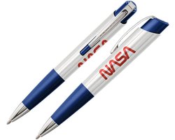 Eclipse Space Pen, Wit Plastic met Clip en NASA-Logo (#ECL/WBL-NASAW)