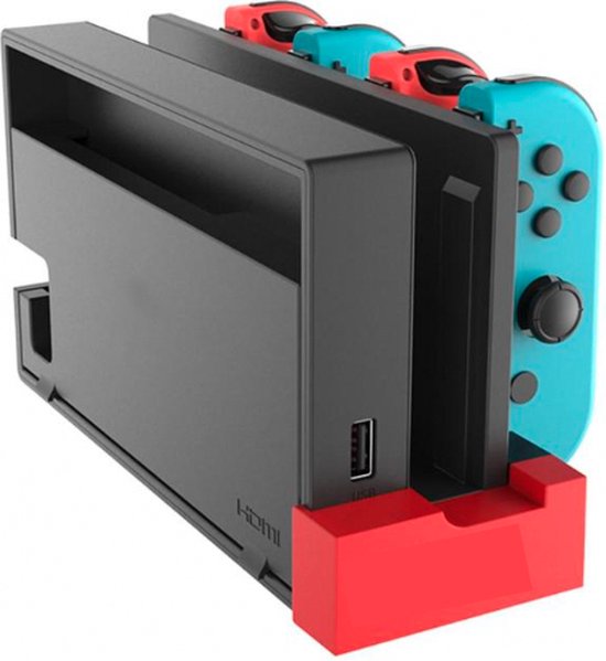 Heuts Goods - Oplaadstation Geschikt voor Nintendo Switch - Nintendo Switch Accessoires - Oplader Geschikt voor Nintendo Switch - Voor 4 Nintendo Switch Joy Cons - Heuts Goods
