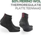 Norfolk - Wandelsokken - 2 paar - 60% Merino Wol Sokken met Snelle Vochtopname - Anti Blaren - Grijs - Maat 39-42 - Sheldon QTR