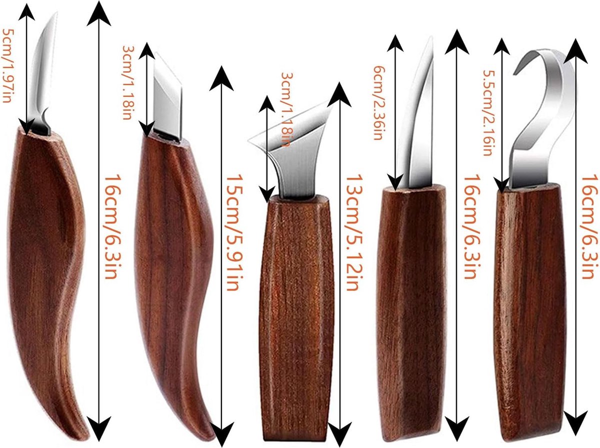 6 pièces Outil de sculpture sur bois Artisanat Outils de sculpture sur bois  Ensemble de couteaux