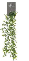 Louis Maes kunstplant blaadjes slinger Klimop/hedera - groen/wit - 181 cm - Klimplanten