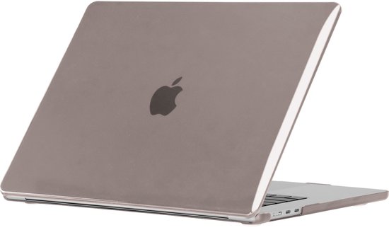 MacBook Air 15 pouces gris avec logo Apple, partiellement ouvert avec clavier visible.