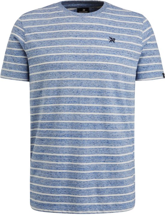 Vanguard - T-Shirt Strepen Blauw - Heren - Maat 3XL - Regular-fit
