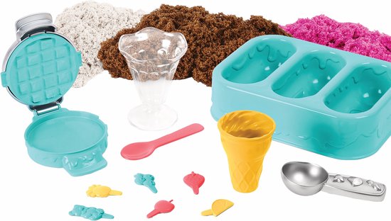Kinetic Sand - IJstraktaties speelset met drie kleuren geurend zand - 510 g origineel Kinetic Sand - Sensorisch speelgoed