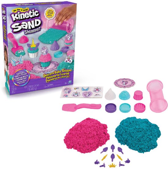 CRAZE MAGIC SAND Kit de licorne  Sable cinétique avec paillettes 600 g,  kit de bricolage pour enfants avec sable à modeler et formes de licorne,  licorne tricolore sable magique : CRAZE