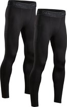 Pantalon de compression, pour homme, couche de base pour l'entraînement, lot de 2 - leggings de sport - couleur noir - taille M