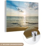 MuchoWow® Peinture sur verre 160x120 cm - Peinture sur verre acrylique - Mer - Été - Plage - Photo sur verre - Peintures