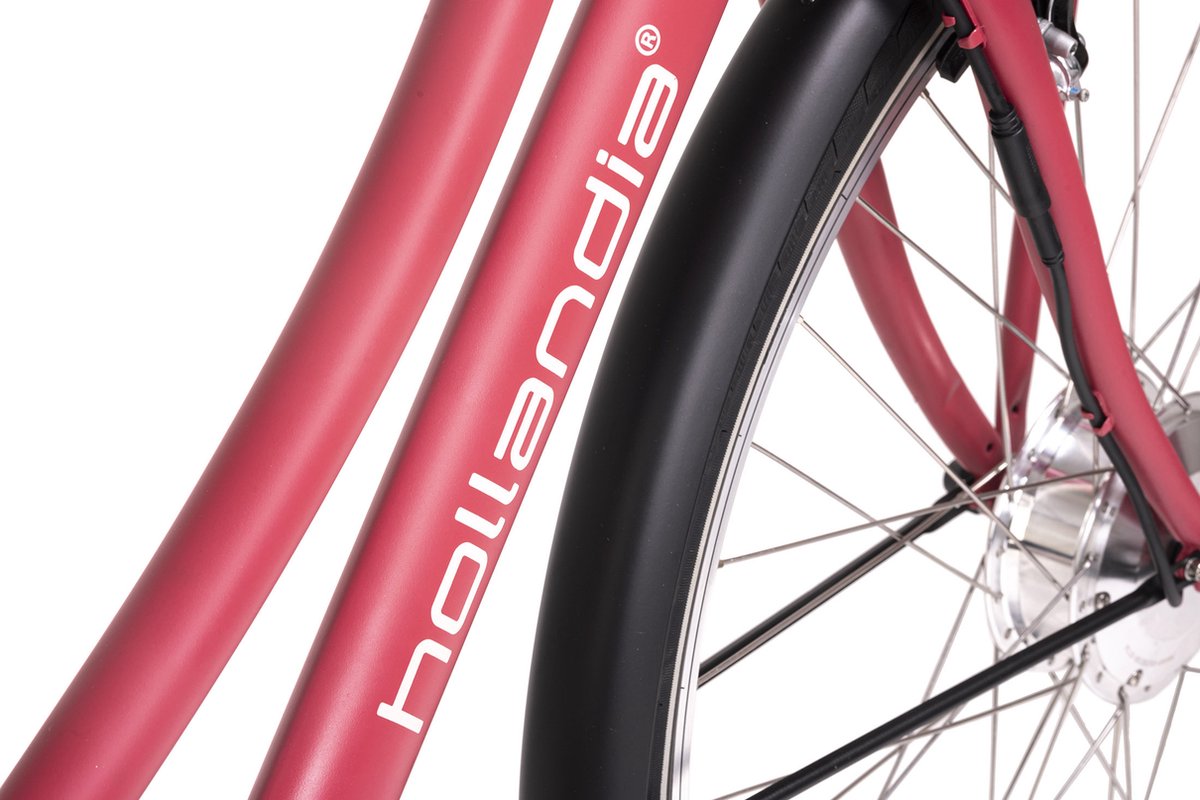 Hollandia Fiets (elektrisch) E-stadsfiets dames Hollandia Carry on 28'' e-bike 3 versnellingen rood - – foto 7