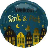 Folat - Folieballon huizen Welkom Sint & Piet - 45 cm