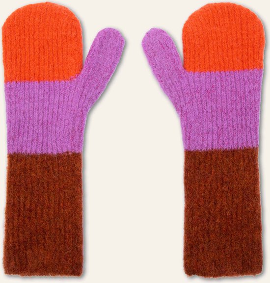 Abalony knitted mittens 19 Colorblock Red Clay Red: OS