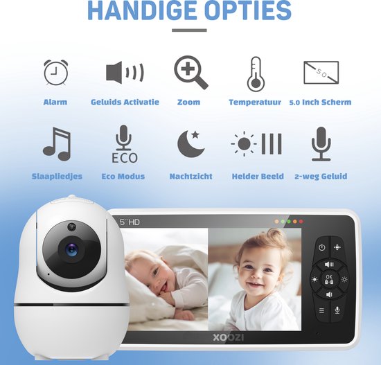 XOOZI SD4 - Babyfoon avec caméra - Baby Monitor Bébé - Babyphone - Babyphone  - 5