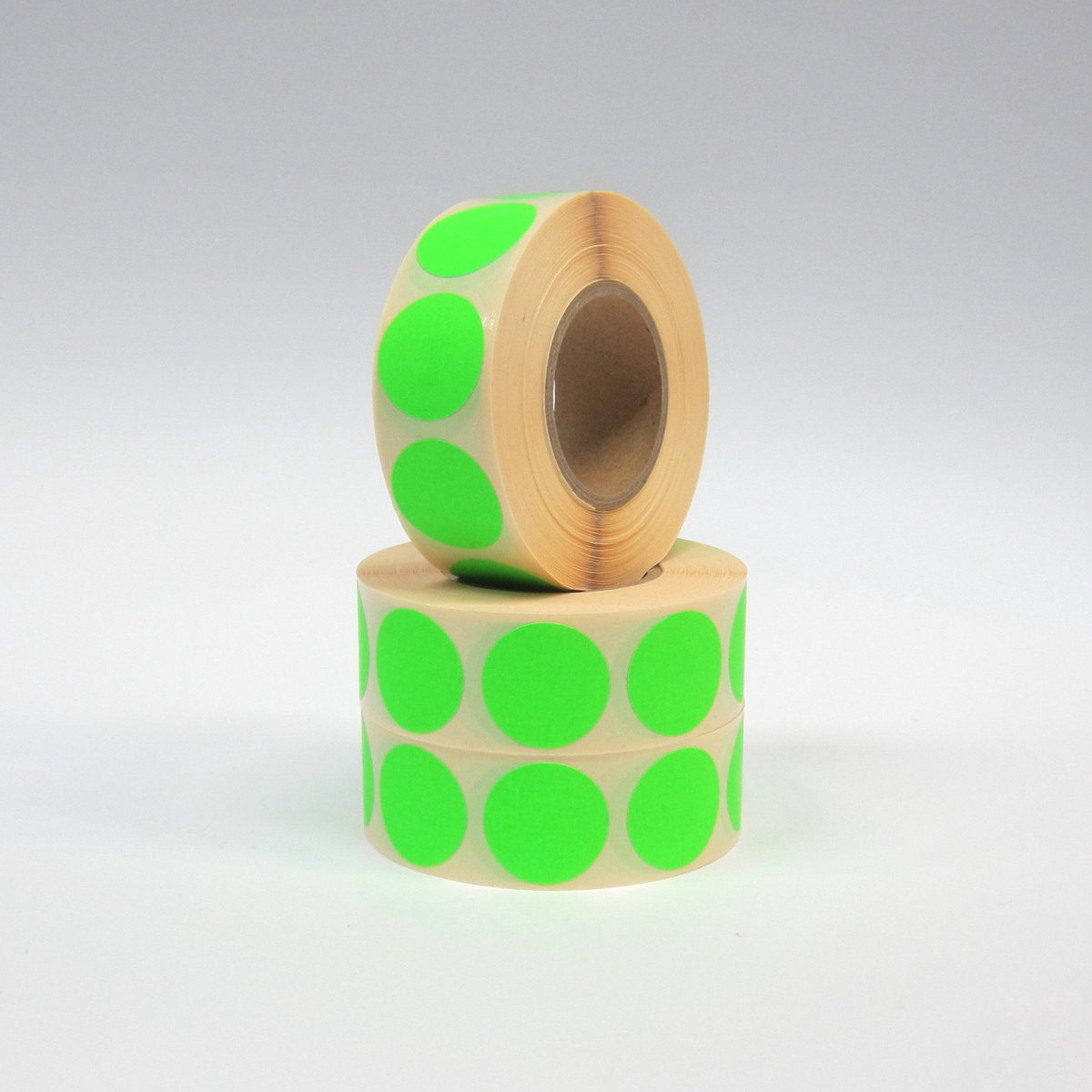 Blanco Stickers op rol 3x 1000ex. 25mm fluor groen