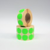 Blanco Stickers op rol 3x 1000ex. 25mm fluor groen