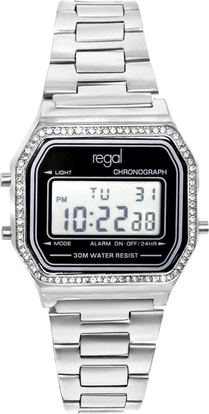 Regal digitaal horloge met een stalen band
