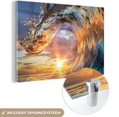 MuchoWow® Peinture sur verre - Mer - Soleil - Couleurs - 120x80 cm - Peintures sur verre acrylique - Photo sur Glas